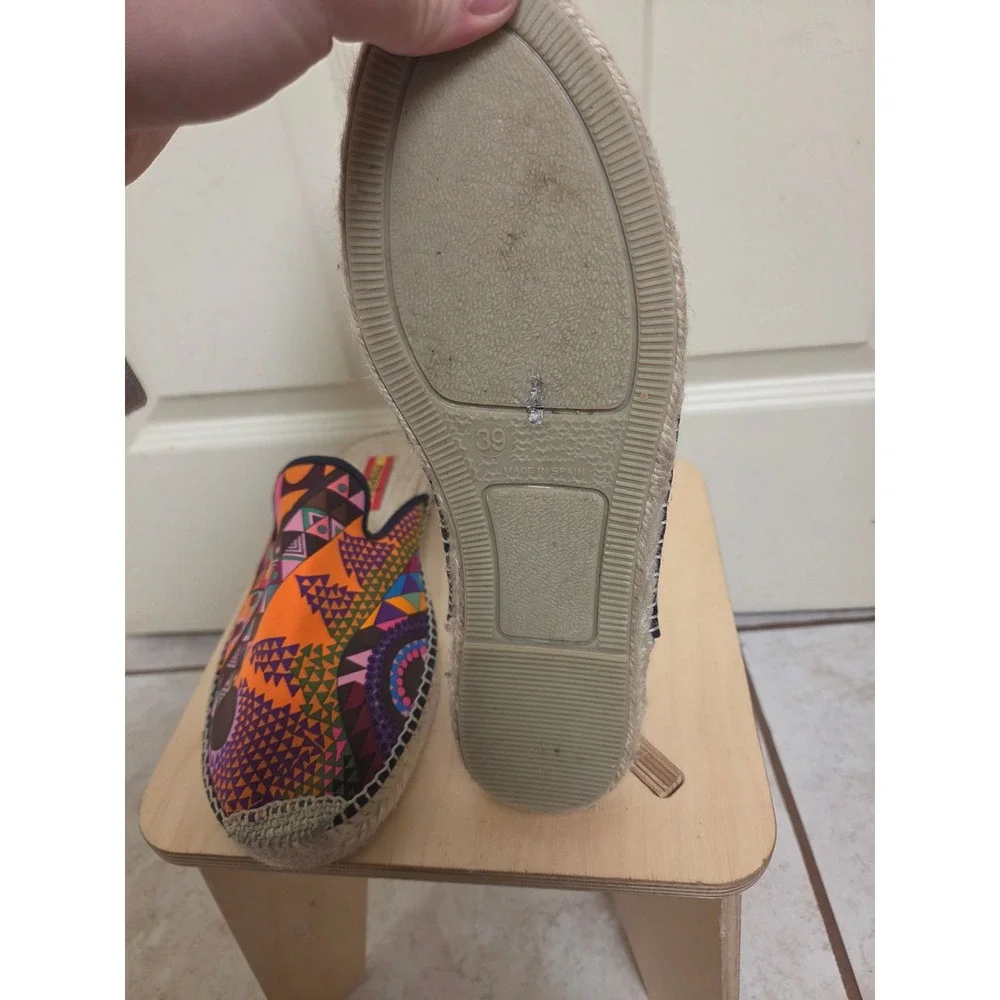Respoke Silk hermes Scarf Espadrille Mules Multicolor‎ Geometric Slides 39
